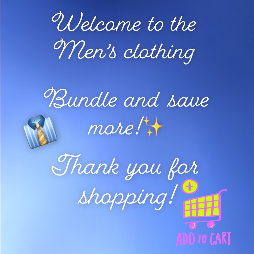 Welcome to the men’s clothing !